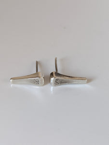 Silver Steed Short Hoof Nail Stud Earrings