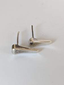 Silver Steed Short Hoof Nail Stud Earrings