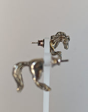 Load image into Gallery viewer, Silver Steed Front and Hind Horse Studs Earrings