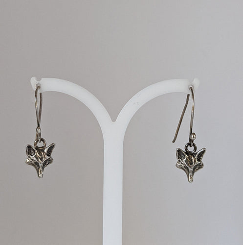 Silver Steed Fox Long Dropped Earrings
