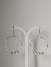 Load image into Gallery viewer, Silver Steed Loop with Buds Dangling Earrings