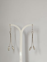 Load image into Gallery viewer, Silver Steed Flower Stem Dangling Earrings