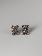 Load image into Gallery viewer, Silver Steed Teddy Bear Stud Earrings