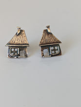 Load image into Gallery viewer, Silver Steed House Stud Earrings