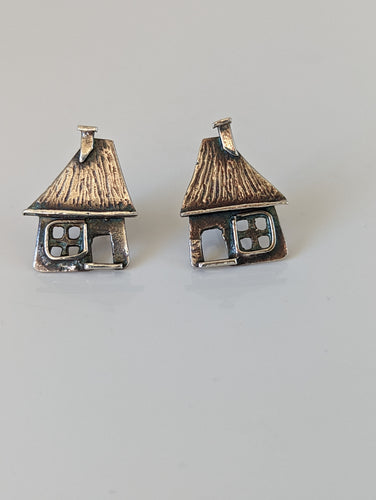 Silver Steed House Stud Earrings