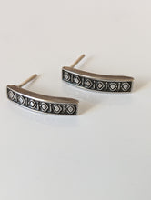 Load image into Gallery viewer, Silver Steed Greek Motive Stud Earrings