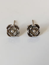 Load image into Gallery viewer, Silver Steed Delicate Rose Stud Earrings