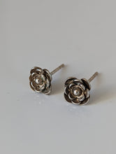 Load image into Gallery viewer, Silver Steed Delicate Rose Stud Earrings
