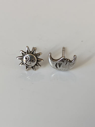 Silver Steed Day & Night Stud Earrings