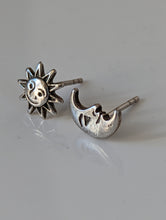 Load image into Gallery viewer, Silver Steed Day &amp; Night Stud Earrings