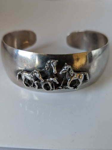Silver Steed 3D Herd Bangle