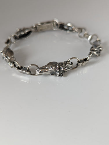 Silver Steed 3D Horse Head Bracelet