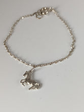 Load image into Gallery viewer, Silver Steed Horse on a Chain Delicate Bracelet