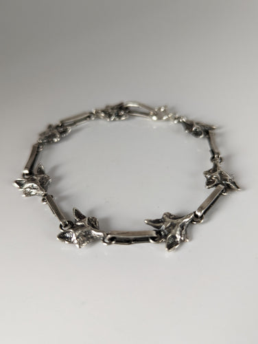 Silver Stees Fox Head Bracelet