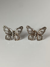 Load image into Gallery viewer, Silver Steed Large Butterfly Stud Earrings