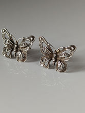 Load image into Gallery viewer, Silver Steed Large Butterfly Stud Earrings