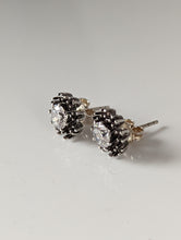 Load image into Gallery viewer, Silver Steed Crystal Sunflower Stud Earrings