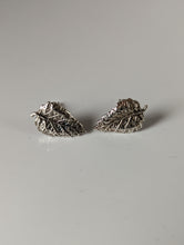 Load image into Gallery viewer, Silver Steed Detailed Leaf Stud Earrings