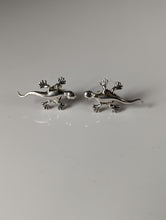Load image into Gallery viewer, Silver Steed Gecko Stud Earrings