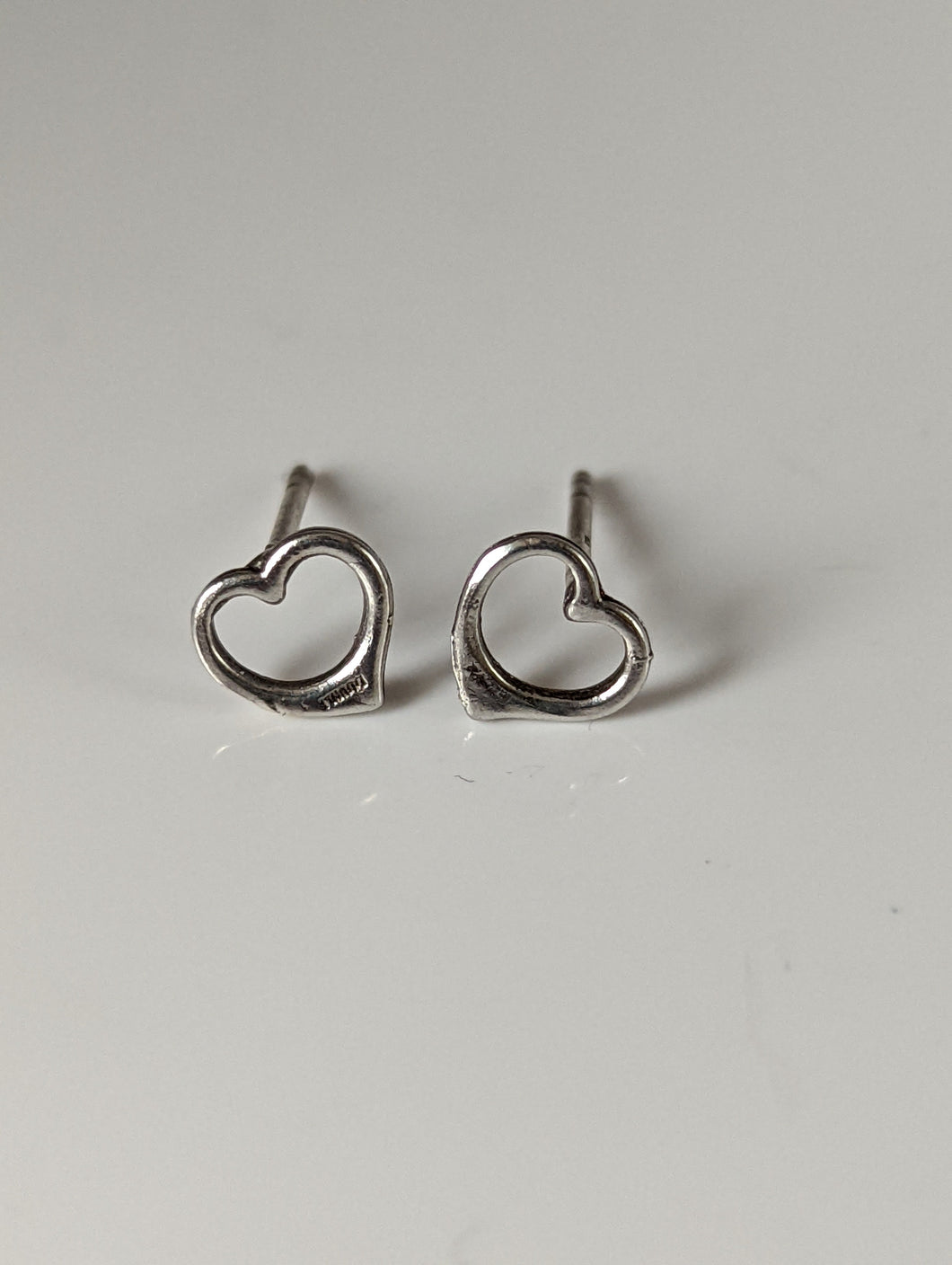 Silver Steed Heart Stud Earrings
