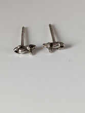 Load image into Gallery viewer, Silver Steed Mouse Stud Earrings