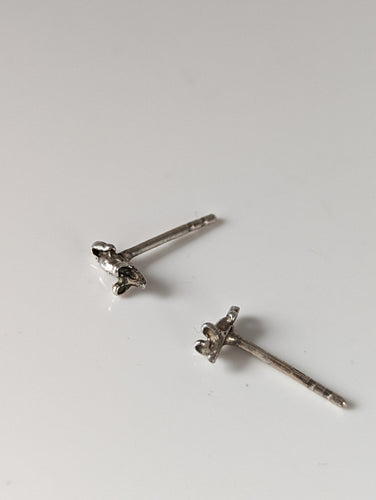 Silver Steed Mouse Stud Earrings