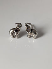 Load image into Gallery viewer, Silver Steed Elephant Stud Earrings