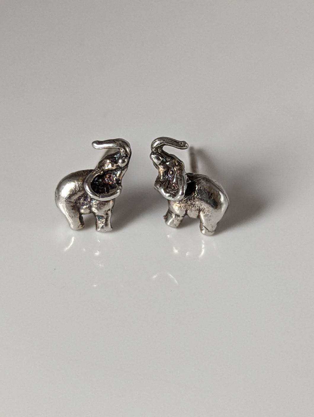 Silver Steed Elephant Stud Earrings