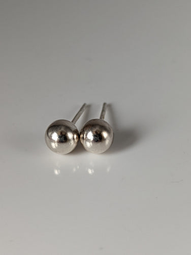 Silver Steed Large Ball Stud Earrings