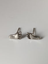 Load image into Gallery viewer, Silver Steed Feet Stud Earrings