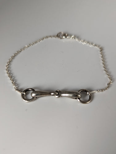 Silver Steed Snaffle on a Chain Delicate Bracelet