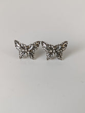 Load image into Gallery viewer, Silver Steed Butterfly Stud Earrings