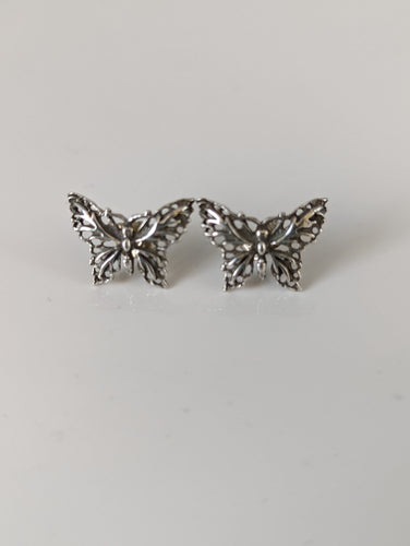 Silver Steed Butterfly Stud Earrings