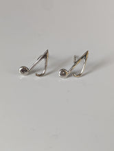 Load image into Gallery viewer, Silver Steed Notes Stud Earrings