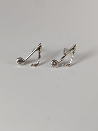 Silver Steed Notes Stud Earrings