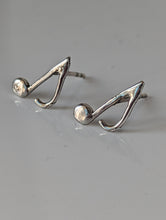 Load image into Gallery viewer, Silver Steed Notes Stud Earrings