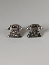 Load image into Gallery viewer, Silver Steed Telephone Stud Earrings