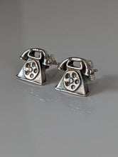 Load image into Gallery viewer, Silver Steed Telephone Stud Earrings