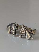 Load image into Gallery viewer, Silver Steed Horse Head Stud Earrings