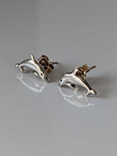 Load image into Gallery viewer, Silver Steed Dolphin Stud Earrings