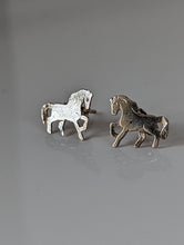 Load image into Gallery viewer, Silver Steed Running Horse Stud Earrings