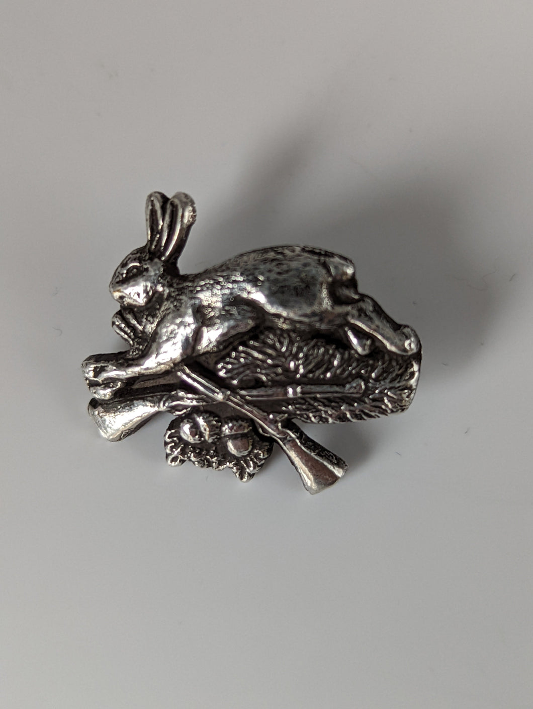 Silver Steed Rabbit Hunting Silver Pin