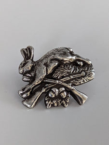 Silver Steed Rabbit Hunting Silver Pin