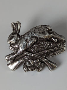 Silver Steed Rabbit Hunting Silver Pin