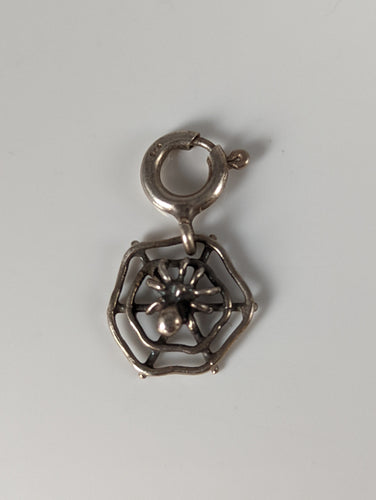 Silver Steed Spider Web Silver Charm