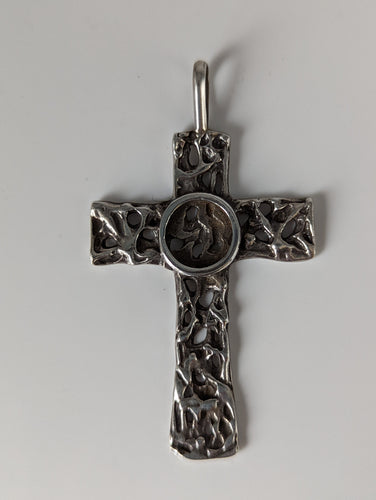 Silver Steed Woven Cross Silver Pendant