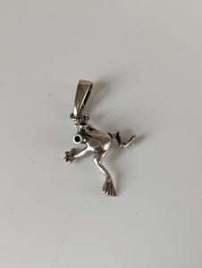 Silver Steed Jumping Frog Silver Pendant
