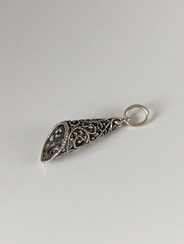Silver Steed Filigree Cone Silver Pendant