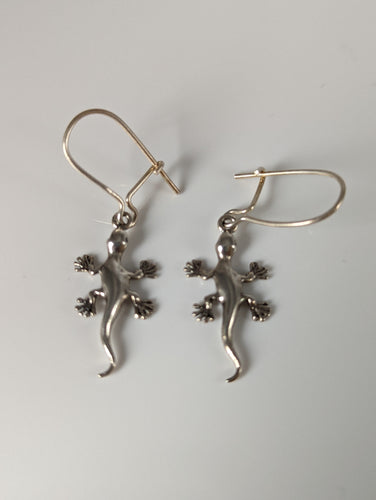 Silver Steed Gecko Silver Dropped Earrings