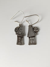 Load image into Gallery viewer, Silver Steed Day &amp; Night House Dropped Earrings